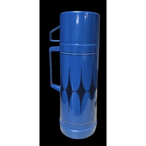 1 Quart Large 60's Aladdin Blue Thermos Vintage MCM mid century Deadstock New - Picture 1 of 1